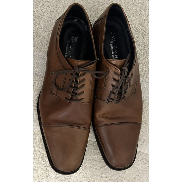 Johnston & Murphy Men's 12M Tan Cushioned Novick Cap Toe Lace Up Oxford Shoes - Picture 7 of 16